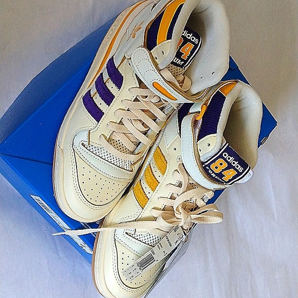 ADIDAS FORUM 84 High Top BASKETBALL SHOES GX9054 Sz 7 NWT Ivory Color Lets play! - Picture 8 of 17